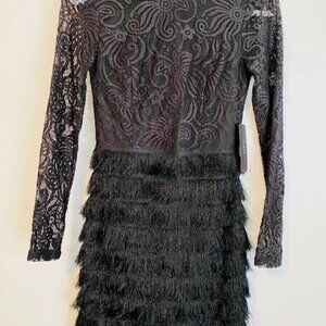 Elegant Lace and Fringe Shawl